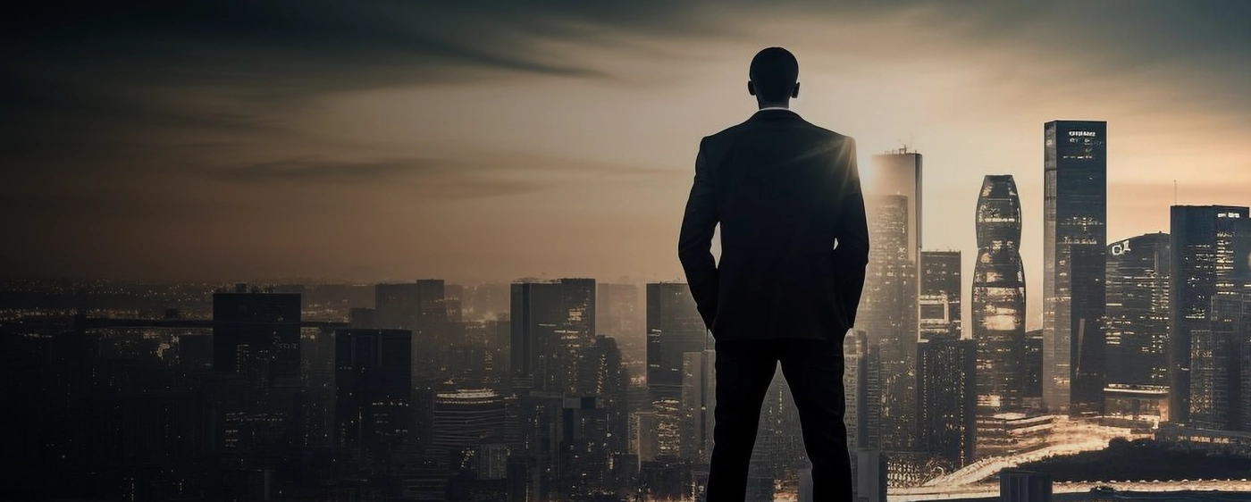 Merck CEO Kenneth Frazier overlooking the city